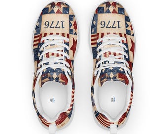 Zapatillas deportivas retro con la bandera de EE. UU., zapatillas de running patrióticas, Flyknit ultraligero, suela de EVA.