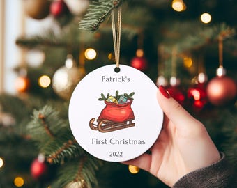 Personalised 1st Christmas, Baby, Keepsake, Custom, Xmas Tree, Decorations, Family, Gift, Decor, kids ornament