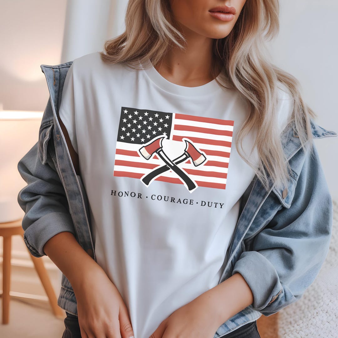 Ax Shurt American Flag Firefighter Axe Shirt, Honor Courage Duty Tee - Etsy