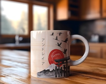 Tazza con nome giapponese personalizzato, coppia, regalo con calligrafia personalizzata