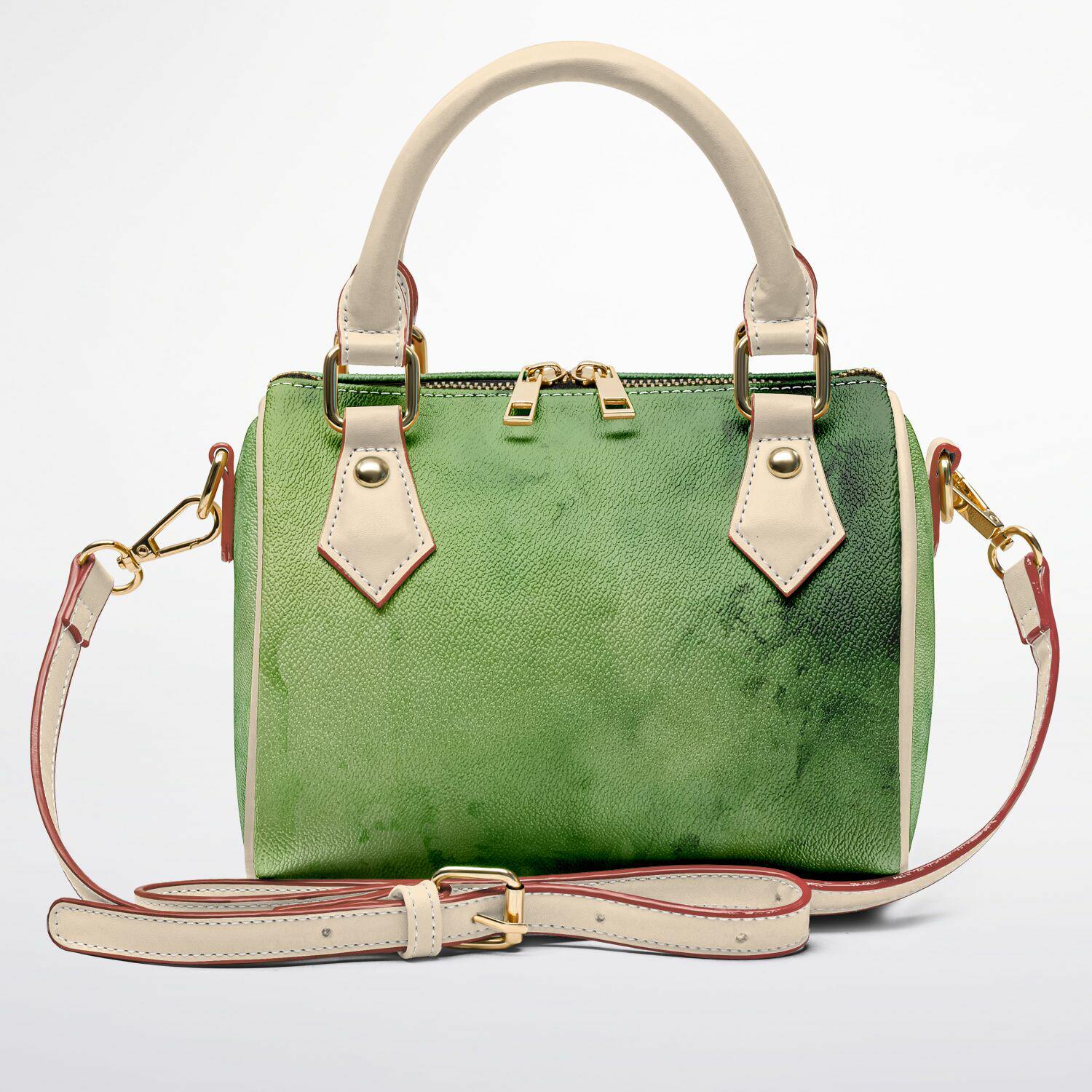 fuckthatnerdshop ショルダーバッグ greeny Crossbody Handbag, Emerald Forest Green Purse, Minimalist Barrel