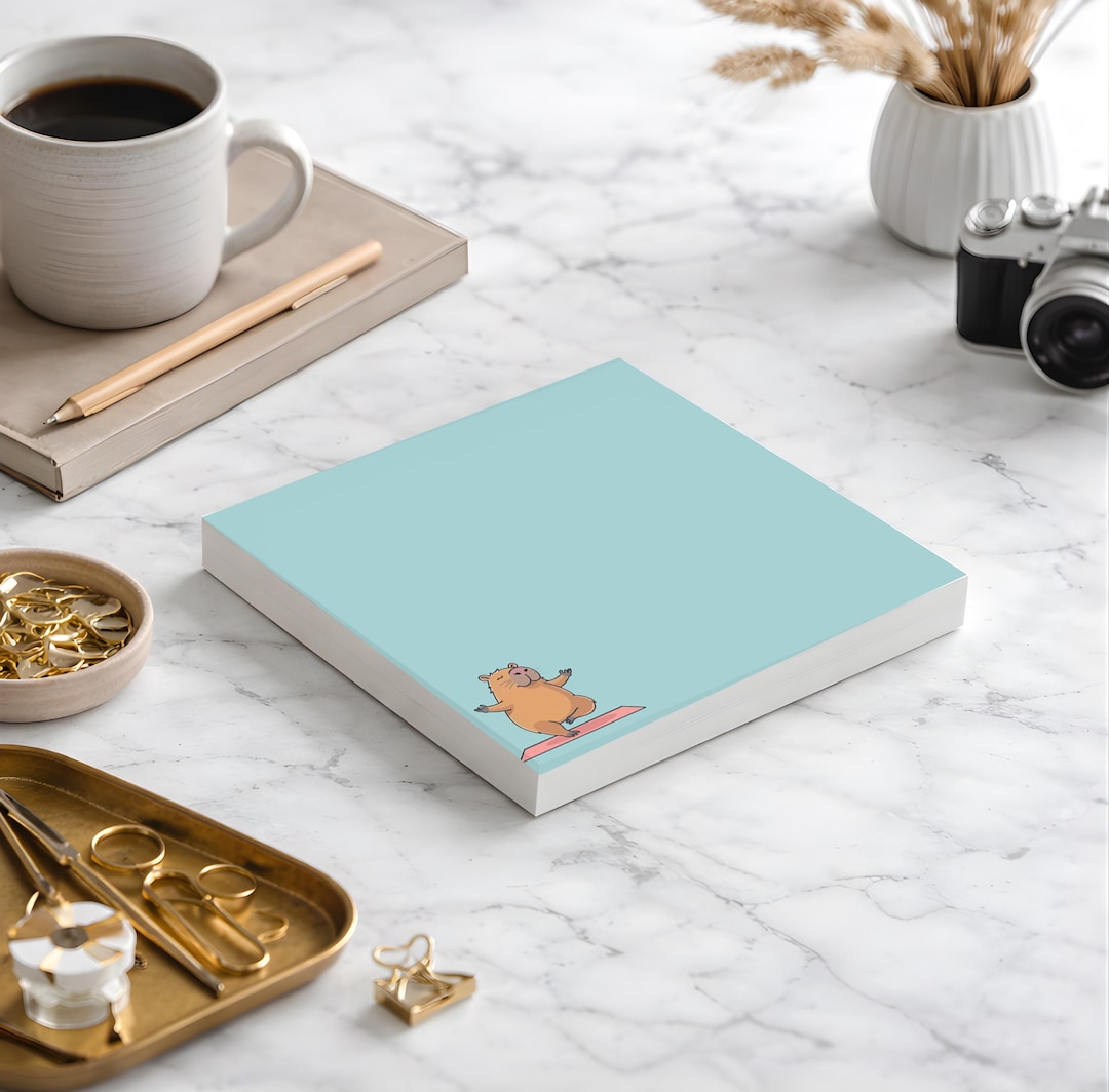 Yoga Capybara Notepad, Personalized Sticky Notes - Etsy
