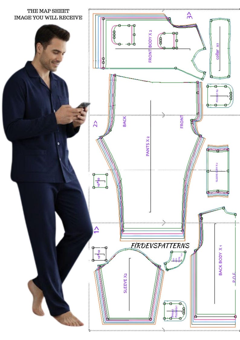 Men Pajama Pattern PDF Sewing Pattern Men Sleepwear Digital Download ...