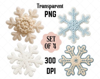 Sneeuwvlokbundel, png, pluizige namaakgaren gehaakte haaknaald winterset (digitale download)