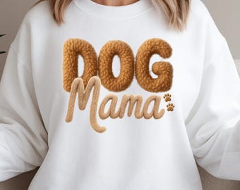 Dog Mama PNG, Faux Yarn Crochet Dog Mom ClipArt (Digital Download)