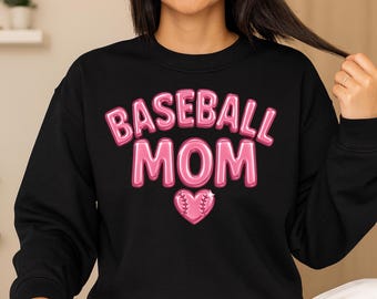 Pink Baseball Mom png, glanzend metallic Sports Mama (digitale download)