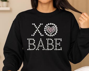 XOXO Babe png, glam strass hart Valentijn clipart (digitale download)