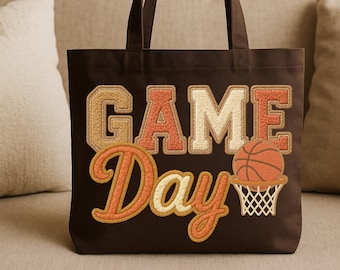 Game Day Basketball, png, preppy namaakgaren gehaakt borduursel (digitale download)