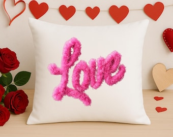 Pink Love, png, pluizig valentijnsgaren van nepgaren (digitale download)