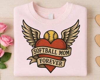 Softball Mom Forever, png, retro old school sports mama (digitale download)