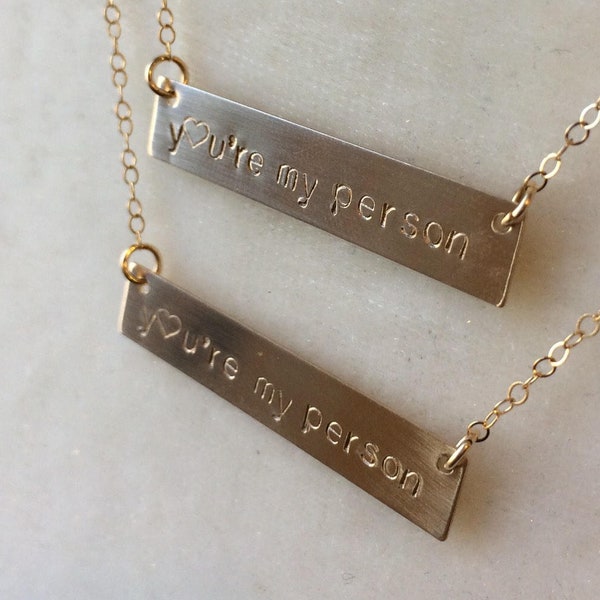 Youre My Person Necklace, Grey's Anatomy Gift, Bridesmaid Gift, Best Friend Gift, Gift For Her, Birthday Gift for Girlfriend, Jewelry, Gold