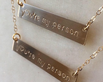 You're My Person Necklace, You Are My Person, Best Friend Necklace, Greys Anatomy Fan, Bridesmaid Gift, For My Girlfriend, Christmas Gift