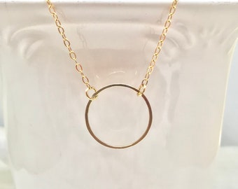 Gold Open Circle Necklace, Friendship Necklace for 1234567, Birthday Gift For Girlfriend, Bridesmaids Gift, Sister Necklace,  BFF Necklace