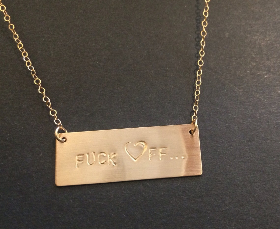 MATURE Gold Fuck Necklace FUCK OFF Necklace Fuck Necklace - Etsy