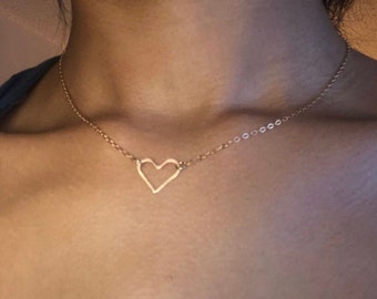 Gift For Girlfriend Jewelry, Gold Heart Necklace For Wife, Bestfriend Necklaces For 1234567, Handmade Wedding Jewelry, Birthday Gift For Mom