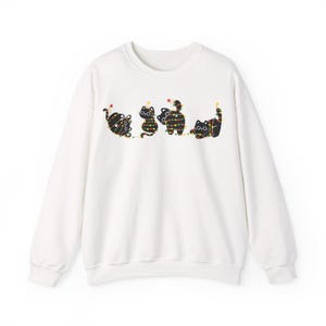 Sudadera con estampado de gato, cuello redondo y diseño original, ropa para amantes de los gatos