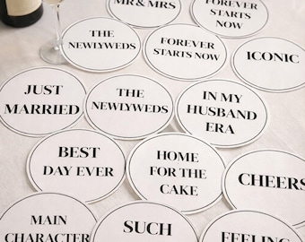 Accesorios imprimibles para fotomatón / Letreros minimalistas para fiesta de bodas