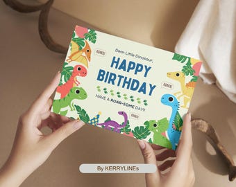 Dinosaur Birthday Card | Funny Dino Birthday Card | T-Rex Birthday Card for Kids or Adults