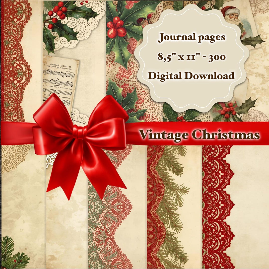Vintage Christmas Junk Journal Kit – Printable Digital Download ...
