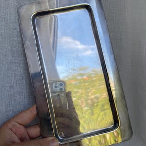 Vintage Silver Plated Rectangular Tray, Italian Vanity Tray, 24 x 13 cm, Jewelry & Serving Tray