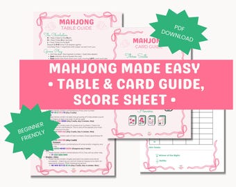 Mahjong leicht gemacht: Tabelle & Karten-Führer + Wertungsbogen | Anfänger American Mahjong Regeln