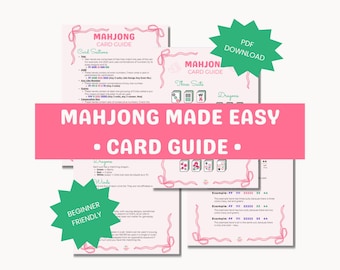 Mahjong Guide: Beginner Player Aid Cards (PDF Download)
