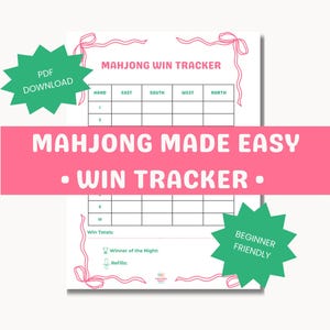 Mahjong Win Tracker Sheet: Nybörjarvänligt poängkort (PDF)