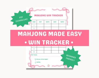 Mahjong Win Tracker Sheet: Beginner Friendly Scorecard (PDF)
