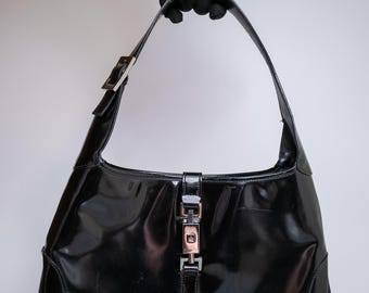 Vintage Gucci Jackie Bag Black Patent Leather