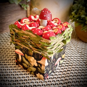 Mushroom Decor Storage Box: Whimsical Woodland Decor, Trinket Box