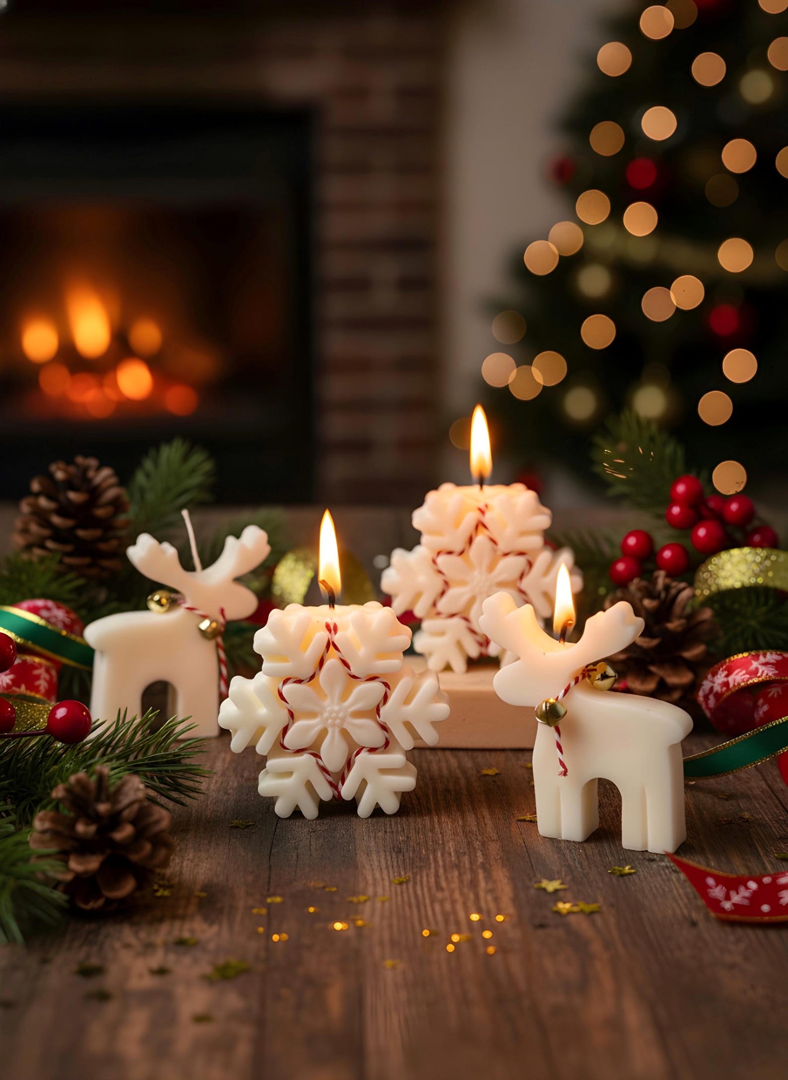 Christmas Candle Gift Set of 4 – Handcrafted Soy Wax Reindeer ...