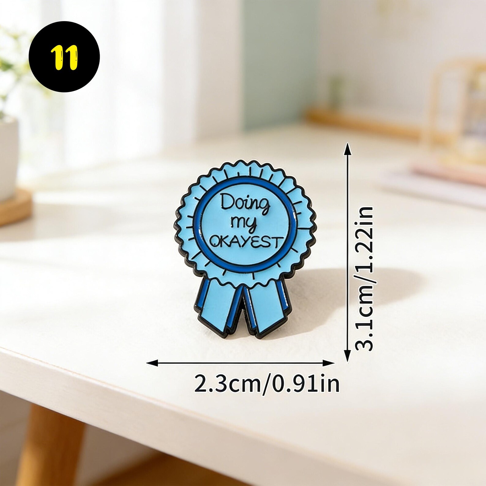 Adulting Win Rosette Enamel Pin, Funny Self Care Badge, Still Alive Pin ...
