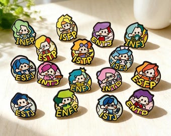 Pin esmaltado MBTI, pin para mochila, 16 pines esmaltados MBTI, regalo para amantes del MBTI, insignia para mochila con 16 tipos, regalo para compañeros de trabajo, regalo para actividades de integración de equipos