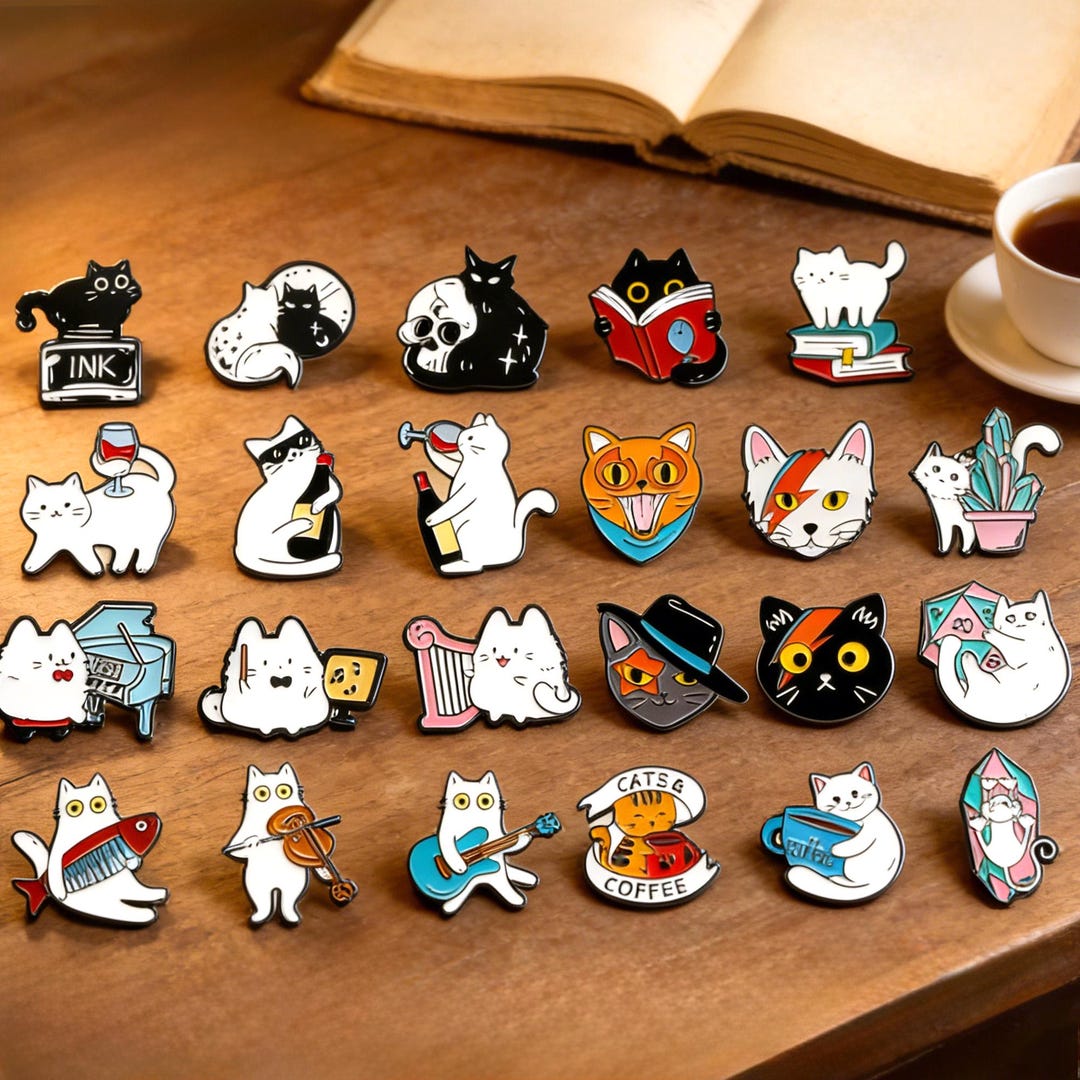 Triangular Cat Pin Cute Cat Enamel Pin Set | Funny Meme Pins | Cat Lover Gift | Backpack ...