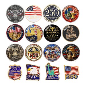 US 250th Anniversary Commemorative Pin | 1776-2026 Patriotic Enamel Badge | Liberty Bell & Flag Collectible, Eagle Badge image 2