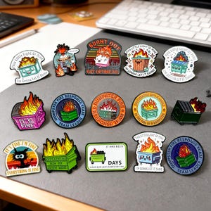 Dumpster Fire Email Pin broche, Dumpster Fire Response Team Pin, teamgeest aanmoedigen, teamleider pin, grappige kantoormedewerker, kerstcadeaus
