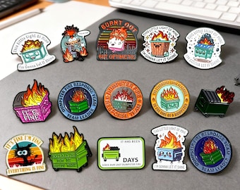Dumpster Fire Email Pin broche, Dumpster Fire Response Team Pin, teamgeest aanmoedigen, teamleider pin, kantoormedewerker grappig