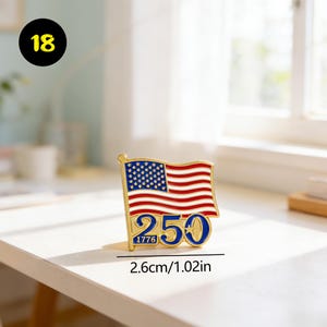 US 250th Anniversary Commemorative Pin | 1776-2026 Patriotic Enamel Badge | Liberty Bell & Flag Collectible, Eagle Badge 18