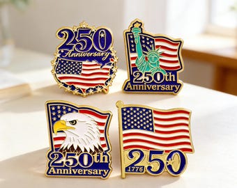 US 250th Anniversary Souvenir Pin | American Eagle & Statue of Liberty Brooch | 1776-2026 Patriotic Enamel Badge | Liberty Bell Flag