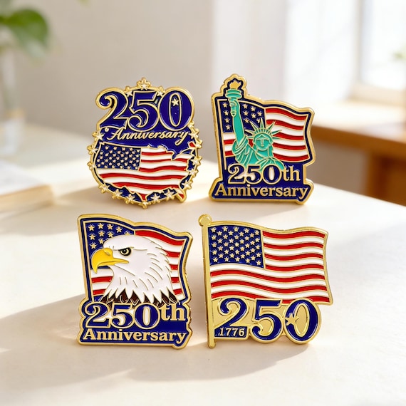 US 250th Anniversary Souvenir Pin | American Eagle & Statue of Liberty Brooch | 1776-2026 Patriotic Enamel Badge | Liberty Bell Flag