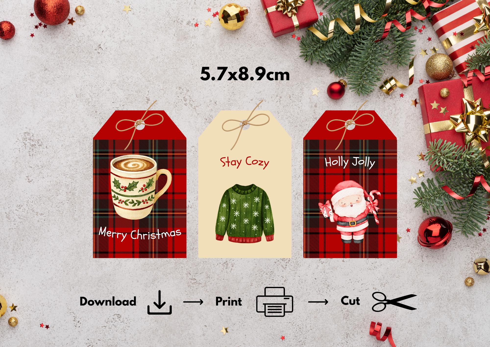 9 Christmas Gift Tags – Printable Xmas Tags – Holiday Present Labels ...