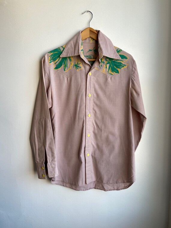 70s Hand-Painted Western Shirt Small