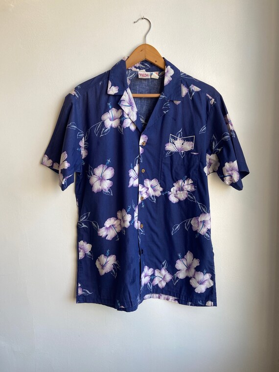 70s Budweiser Hawaiian Shirt Medium