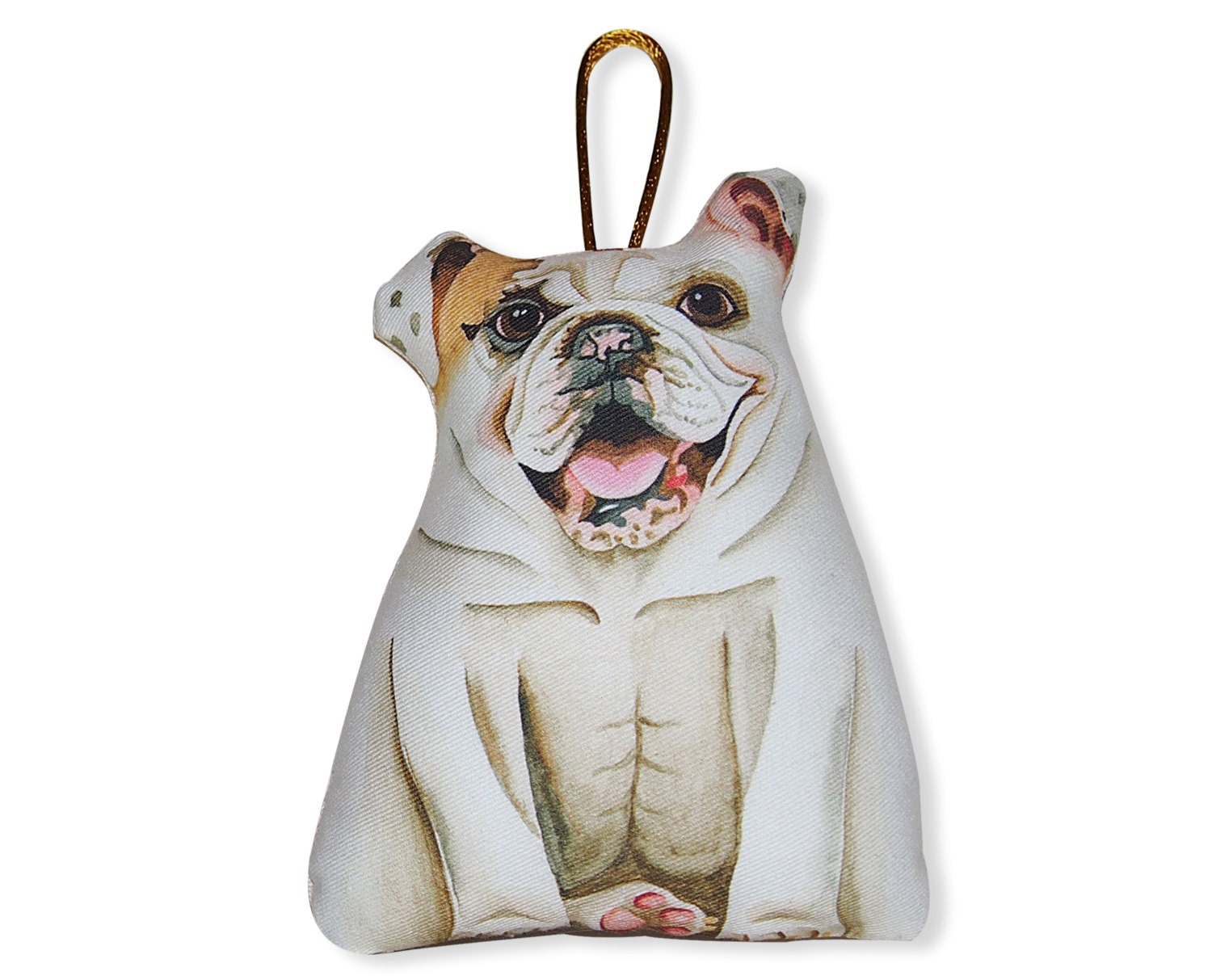 white english bulldog ornament