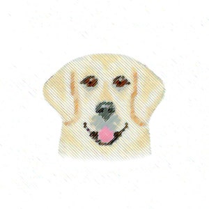 Labrador Retriever Print / Tiny Dog Print / Dog Watercolor/Crosshatch Print