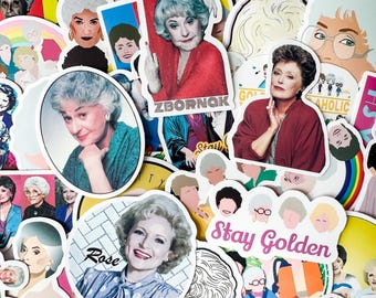 Paquete de 50 pegatinas de la serie de televisión Golden Girls, pegatinas de cultura pop, pegatinas de personajes vintage, pegatinas impermeables para portátil y álbum de recortes.