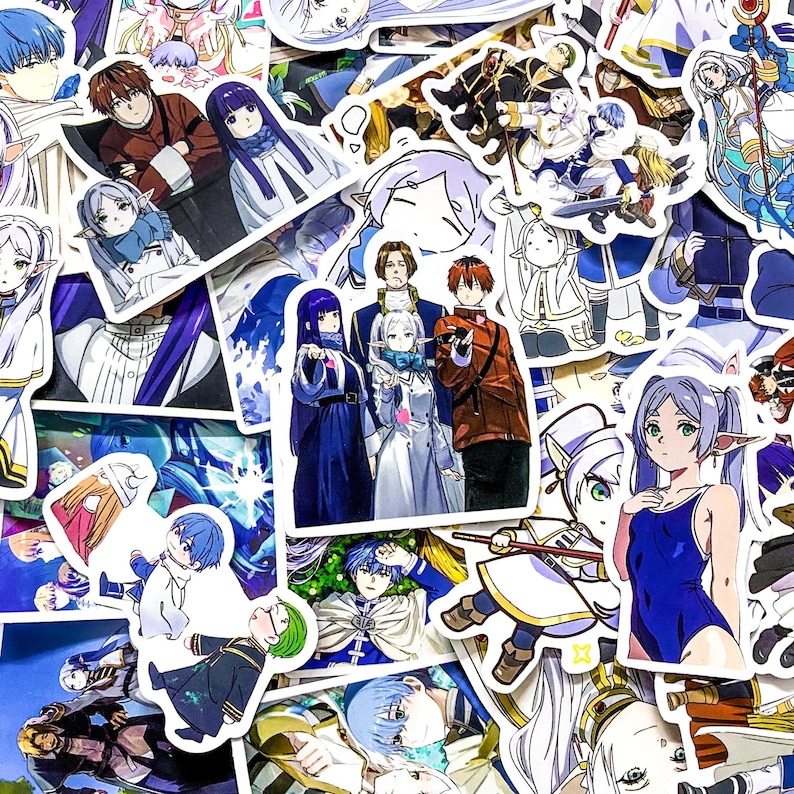 Packung mit 50 Frieren Anime-Aufklebern, Elf-Zauberer-Aufkleber, Fantasy-Charakteraufkleber, wasserdichte Aufkleber für Journal, Laptop, Notizbuch Bild 8