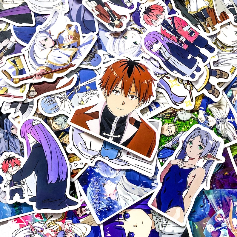 Packung mit 50 Frieren Anime-Aufklebern, Elf-Zauberer-Aufkleber, Fantasy-Charakteraufkleber, wasserdichte Aufkleber für Journal, Laptop, Notizbuch Bild 5