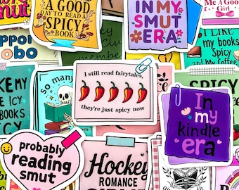 Pack of 50 Smut Reading Stickers, Romance Reader Sticker, Book Lover Stickers, Waterproof Stickers for Notebook, Journal, Scrapbook, Planner