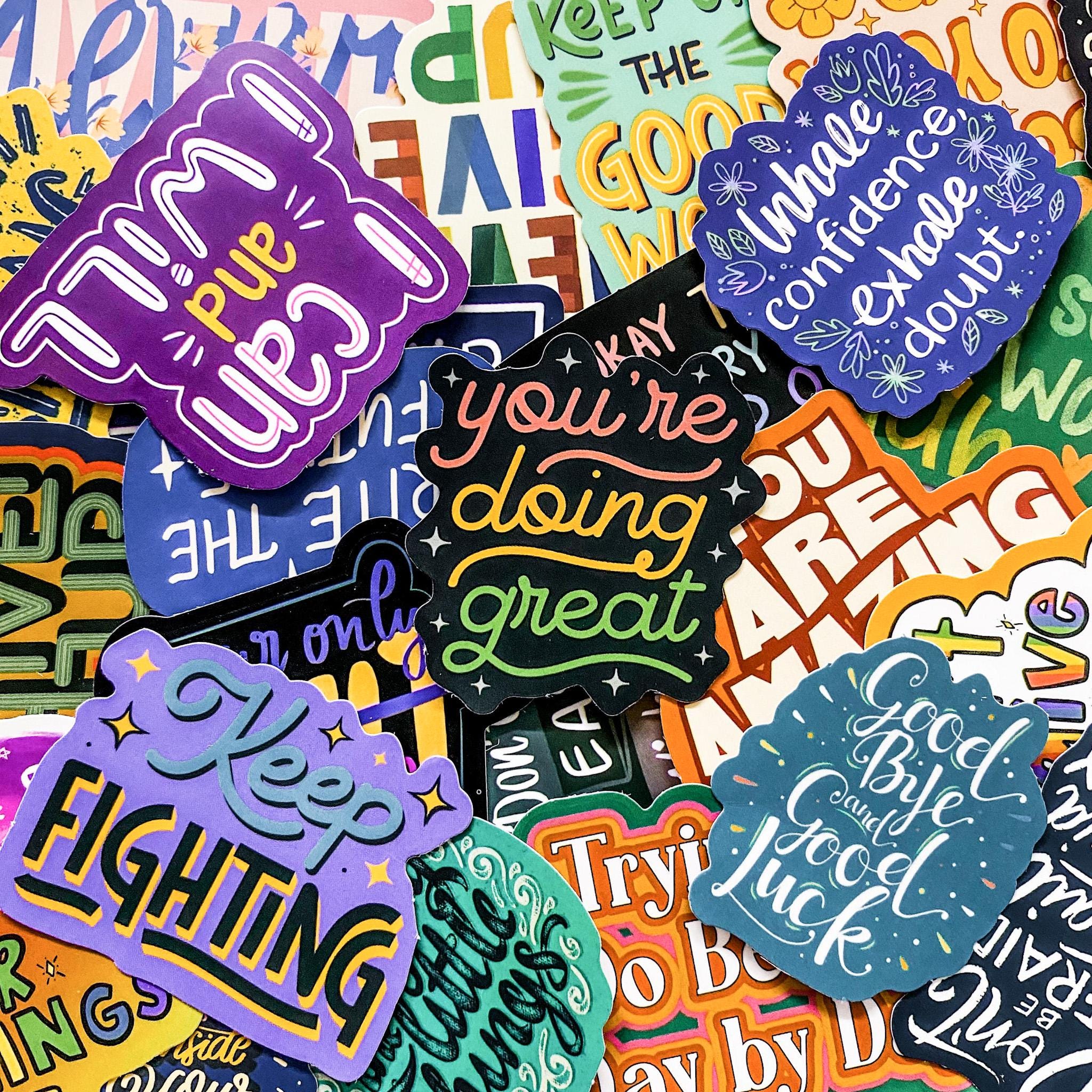 Pack of 50 Inspirational Stickers, Motivational Word Stickers, Positive ...